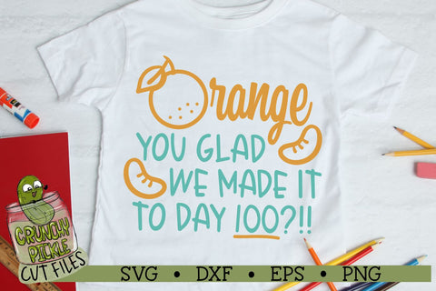 100th Day of School - Orange SVG Cut File SVG Crunchy Pickle 