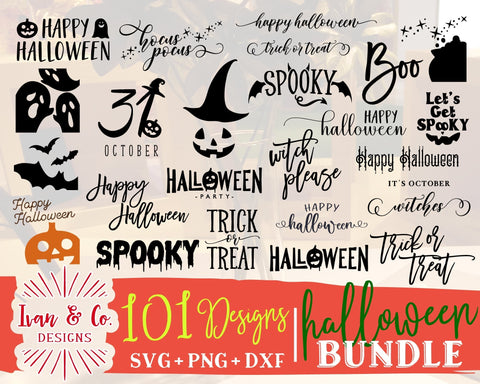 101 Halloween SVG Bundle | Ghost Svg | Trick Or Treat Svg | Boo Svg | Pumpkin Svg | Spooky Svg | Witch Svg | Commercial Use | Digital Cut Files (1290425771) SVG Ivan & Co. Designs 