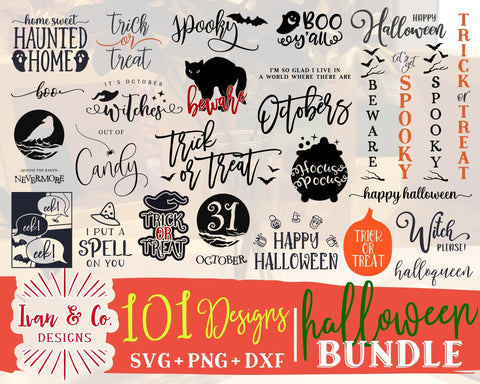 101 Halloween SVG Bundle | Ghost Svg | Trick Or Treat Svg | Boo Svg | Pumpkin Svg | Spooky Svg | Witch Svg | Commercial Use | Digital Cut Files (1290425771) SVG Ivan & Co. Designs 