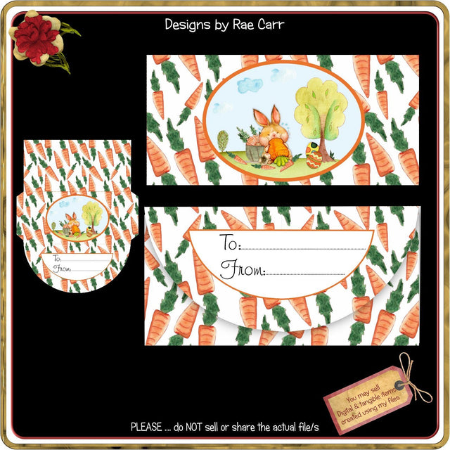 1016 Easter Bunny Money Wallet Envelope 3D Paper Designs by Rae 