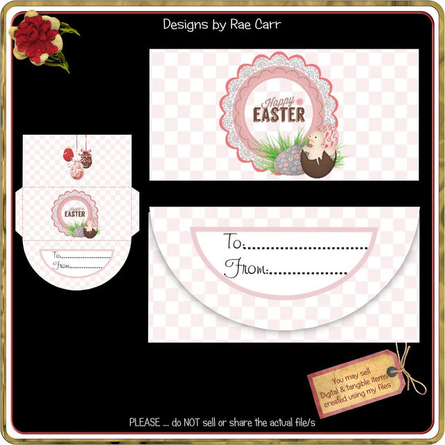 1017 Easter Eggs Money Wallet Envelope 3D Paper Designs by Rae 