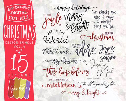 108 Christmas SVG Bundle, Merry Christmas, Holidays, Christian, Let it Snow, Commercial Use, Digital Cut Files, DXF PNG (1301597622) SVG PinkZou 