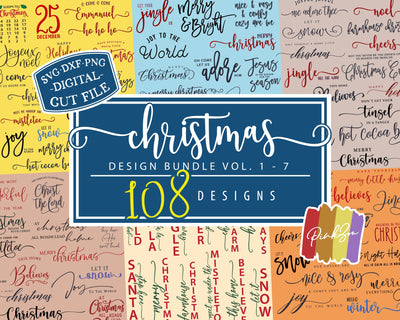 108 Christmas SVG Bundle, Merry Christmas, Holidays, Christian, Let it Snow, Commercial Use, Digital Cut Files, DXF PNG (1301597622) SVG PinkZou 