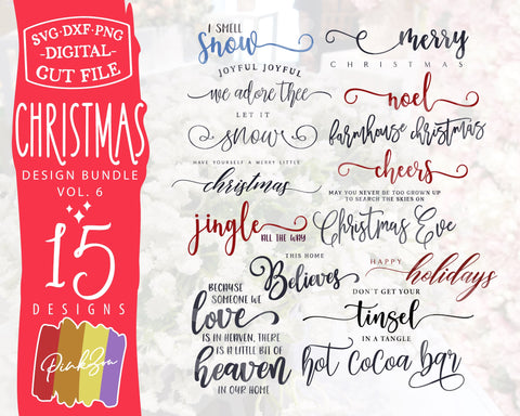 108 Christmas SVG Bundle, Merry Christmas, Holidays, Christian, Let it Snow, Commercial Use, Digital Cut Files, DXF PNG (1301597622) SVG PinkZou 