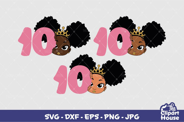 10th Birthday Girl Peek SVG The Clipart House 