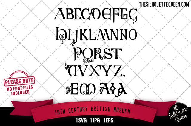 10th Century. British Musuem alphabets - ABC letters SVG Loveleen Kaur 
