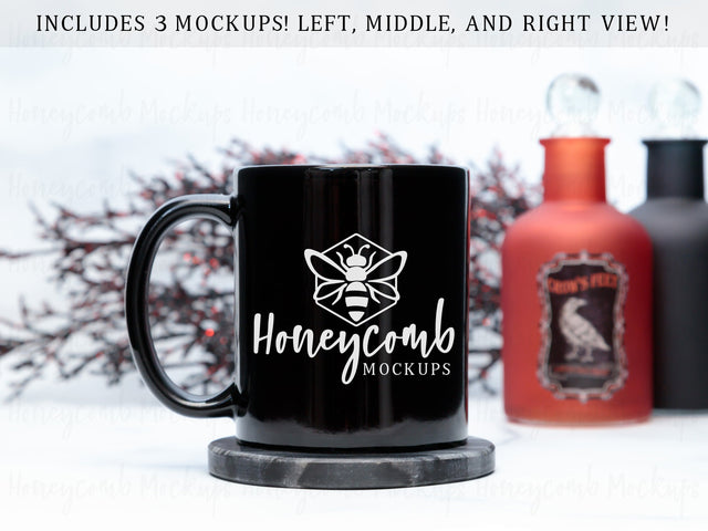 11 Ounce Black Mug Mockup, Styled Mug Photo, Witchy Mug Mockup, Halloween Mug Mockup, Blank Mug Mockup, Coffee Cup Mockup Mock Up Photo Honeycomb Mockups 