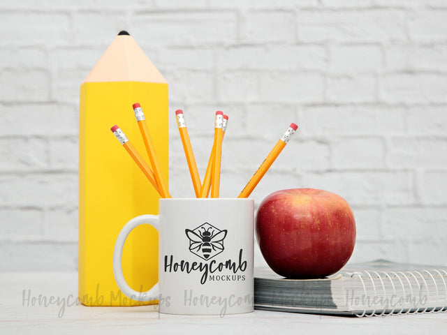 11 Ounce Whit Mug Mockup, Teacher Mockup, Sublimation Mockup, School Mockup, Styled Mug Photo Mock Up Photo Honeycomb Mockups 