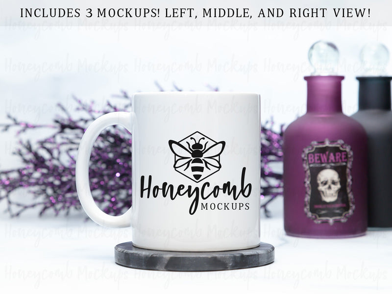 11 Ounce White Mug Mockup, Styled Mug Photo, Witchy Mug Mockup, Halloween Mug Mockup, Blank Mug Mockup, Coffee Cup Mockup Mock Up Photo Honeycomb Mockups 