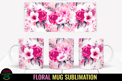 11 Oz Floral Mug Sublimation Sublimation Happy Printables Club 