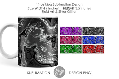 11 oz Mug sublimation design, fluid painting SVG Artisan Craft SVG 