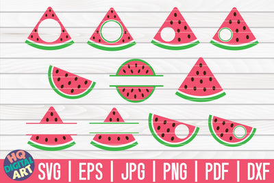11 Watermelon Monograms Bundle SVG | Watermelon Monogram Frames SVG | Melon Split Monograms SVG SVG HQDigitalArt 