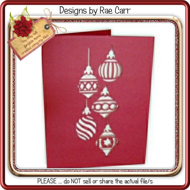 115 Christmas Ornament Card Front SVG Designs by Rae 