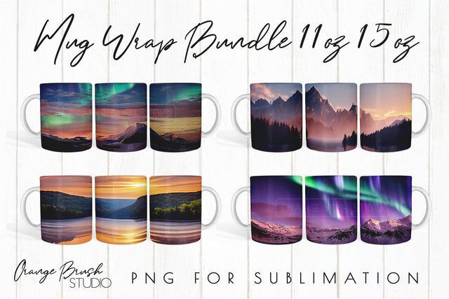 11oz Mug Sublimation Bundle | Camping Mug Wrap Designs Sublimation OrangeBrushStudio 