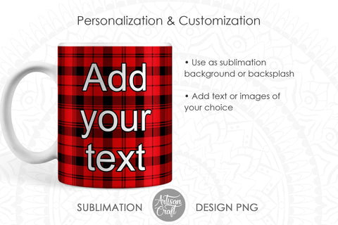 11oz Photo mug designs with plaid and heart frames Sublimation Artisan Craft SVG 