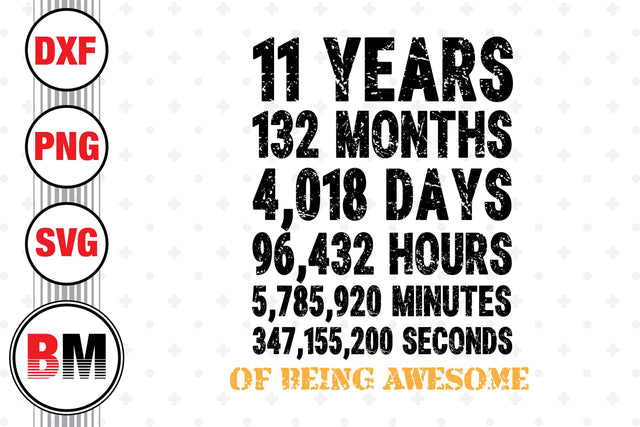 11th Birthday Countdown SVG, PNG, DXF Files SVG BMDesign 