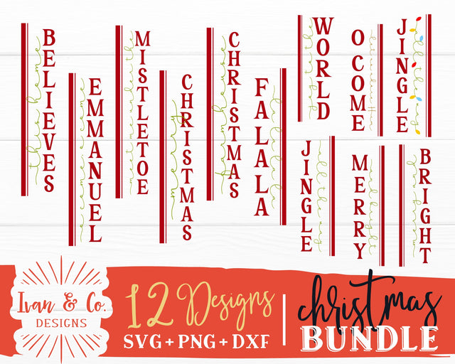 12 Christmas Signs SVG Bundle | Christmas Welcome Svg | Christmas Svg | Front Porch Sign Designs | Commercial Use | Digital Cut Files (1289953024) SVG Ivan & Co. Designs 