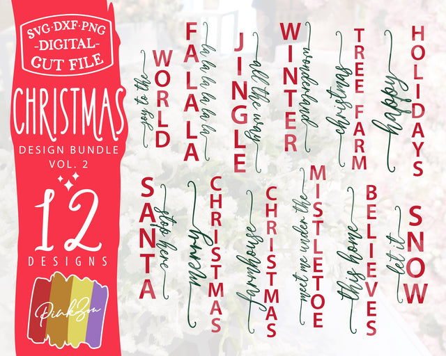 12 Christmas SVG Bundle, Christmas Porch Sign, Vertical Sign, Front Porch, Christmas Svg, Commercial Use, Digital Cut Files (1293286290) SVG PinkZou 