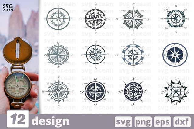 12 Compass designs cricut svg SVG SvgOcean 