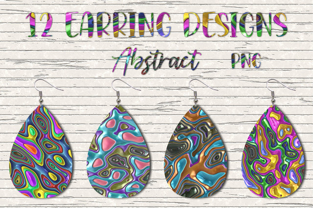 12 Earring Sublimation Set 16.Teardrop Earrings Wraps Png Bundle,Digital Png Sublimation Design, Sublimation oyonnidesign 