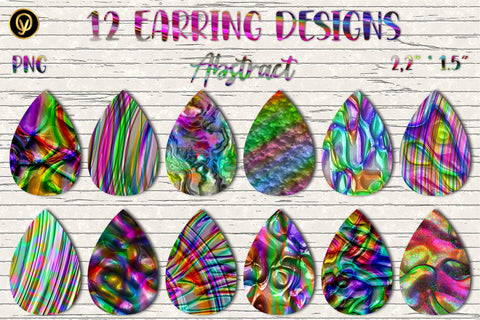 12 Earring Sublimation Set 19.Teardrop Earrings Wraps Png Bundle,Digital Png Sublimation Design Sublimation oyonnidesign 