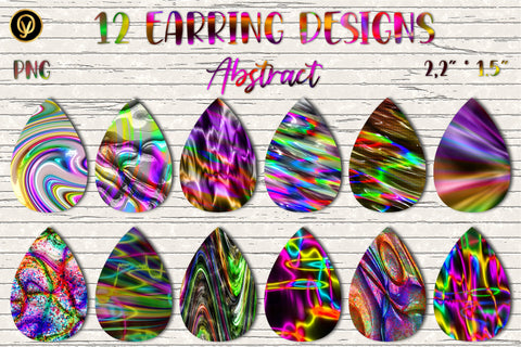 12 Earring Sublimation Set 20.Teardrop Earrings Wraps Png Bundle,Digital Png Sublimation Design Sublimation oyonnidesign 