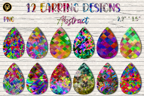 12 Earring Sublimation Set 21.Teardrop Earrings Wraps Png Bundle,Digital Png Sublimation Design Sublimation oyonnidesign 