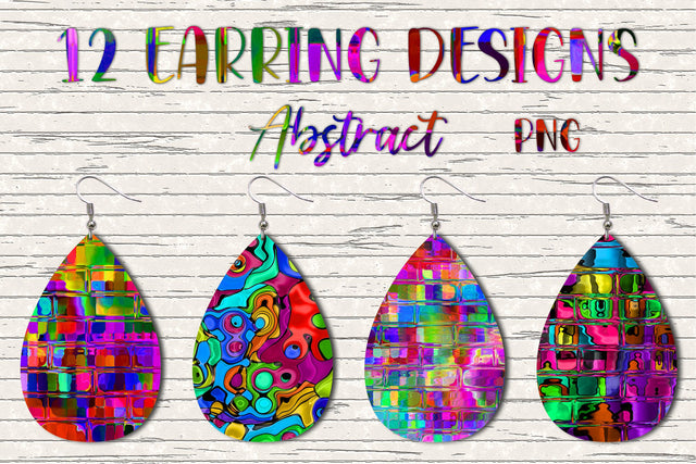 12 Earring Sublimation Set 22.Teardrop Geometric Earrings Wraps Png Bundle Sublimation oyonnidesign 