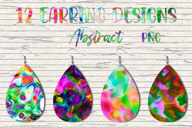 12 Earring Sublimation Set 23.Teardrop Gradient Earrings Wraps Png Bundle Sublimation oyonnidesign 
