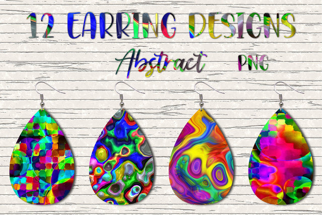 12 Earring Sublimation Set 24.Teardrop Geometric Earrings Wraps Png Bundle Sublimation oyonnidesign 