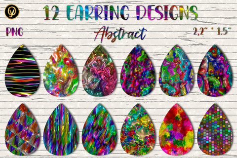 12 Earring Sublimation Set 3.Teardrop Earrings Wraps Png Bundle,Digital Png Sublimation Design,Printable Png Graphics Sublimation oyonnidesign 