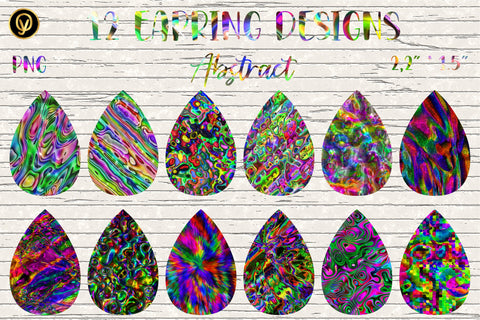 12 Earring Sublimation Set 3.Teardrop Earrings Wraps Png Bundle,Digital Png Sublimation Design,Printable Png Graphics Sublimation oyonnidesign 