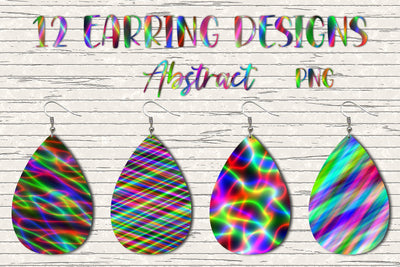 12 Earring Sublimation Set 7.Teardrop Earrings Wraps Png Bundle,Digital Png Sublimation Design, Sublimation oyonnidesign 
