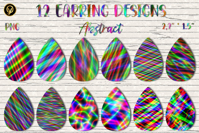 12 Earring Sublimation Set 8.Teardrop Earrings Wraps Png Bundle,Digital Png Sublimation Design, Sublimation oyonnidesign 