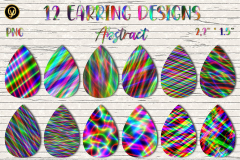 12 Earring Sublimation Set 8.Teardrop Earrings Wraps Png Bundle,Digital Png Sublimation Design, Sublimation oyonnidesign 