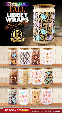 12 FALL Libbey Wraps SVG Bundle Vol.2 SVG The Vintage Signs Shop 