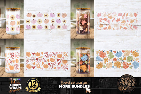 12 FALL Libbey Wraps SVG Bundle Vol.2 SVG The Vintage Signs Shop 