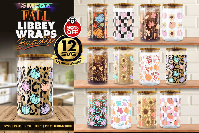 12 FALL Libbey Wraps SVG Bundle Vol.2 SVG The Vintage Signs Shop 