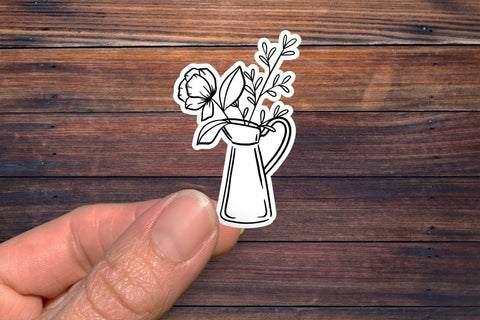 12 Flower Print & Cut Stickers | Hand Drawn Floral Sticker Designs | DIGITAL DOWNLOAD SVG Diva Watts Designs 