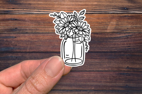 12 Flower Print & Cut Stickers | Hand Drawn Floral Sticker Designs | DIGITAL DOWNLOAD SVG Diva Watts Designs 