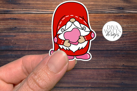 12 Holiday Gnome Print & Cut Stickers | Hand Drawn Gnome Designs | DIGITAL DOWNLOAD SVG Diva Watts Designs 