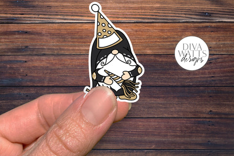 12 Holiday Gnome Print & Cut Stickers | Hand Drawn Gnome Designs | DIGITAL DOWNLOAD SVG Diva Watts Designs 