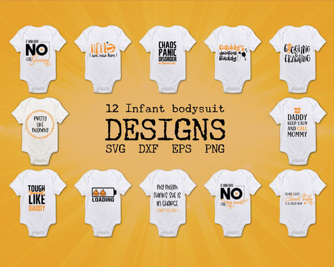 12 Infant bodysuit designs SVG Boertiek 