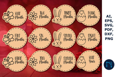 12 Monthly Baby Milestones SVG bundle SVG MD JOYNAL ABDIN 