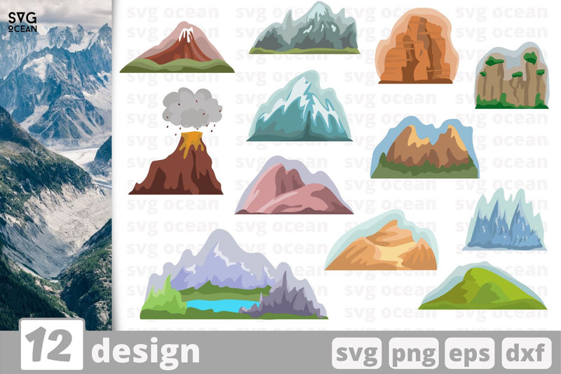 12 Mountain designs cricut svg SVG SvgOcean 