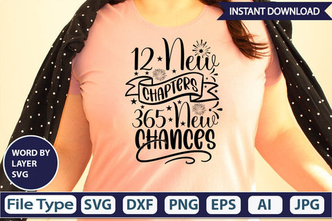12 New Chapters 365 New Chances SVG Design SVGs,Quotes and Sayings,Food & Drink,On Sale, Print & Cut SVG DesignPlante 503 