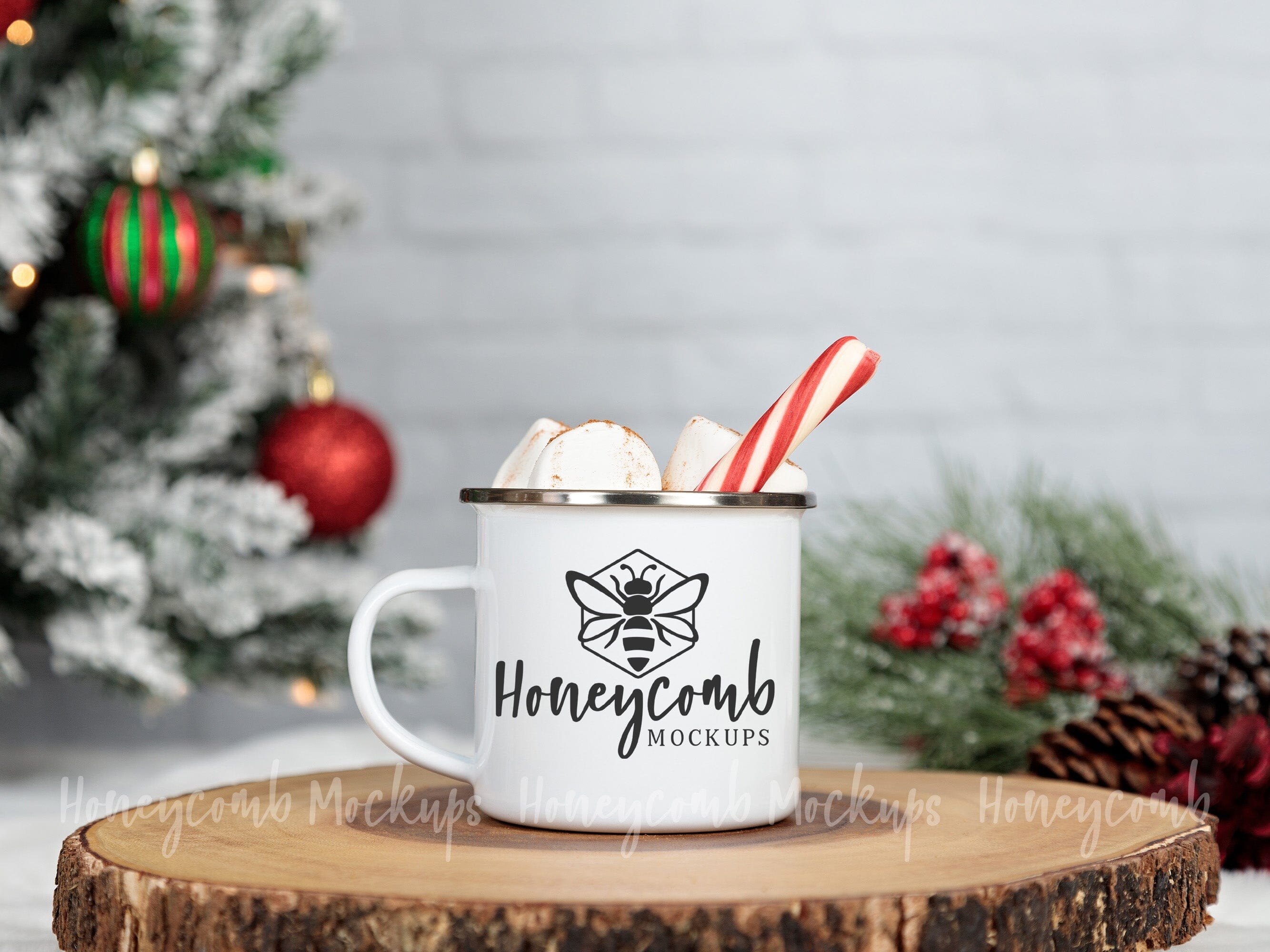 Candy Cane Camp Mug, Holiday Camp Mug