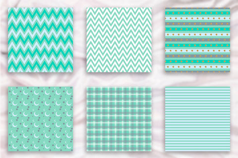 12 Pastel Turquoise Digital Papers Sublimation Sublimatiz Designs 