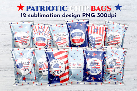 12 Patriotic Chip bag template bundle. Sublimation designs Sublimation Angelina Semenova 