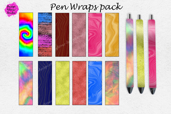 12 pen wrap template,Glitter ink joy wrap download,Abstract epoxy